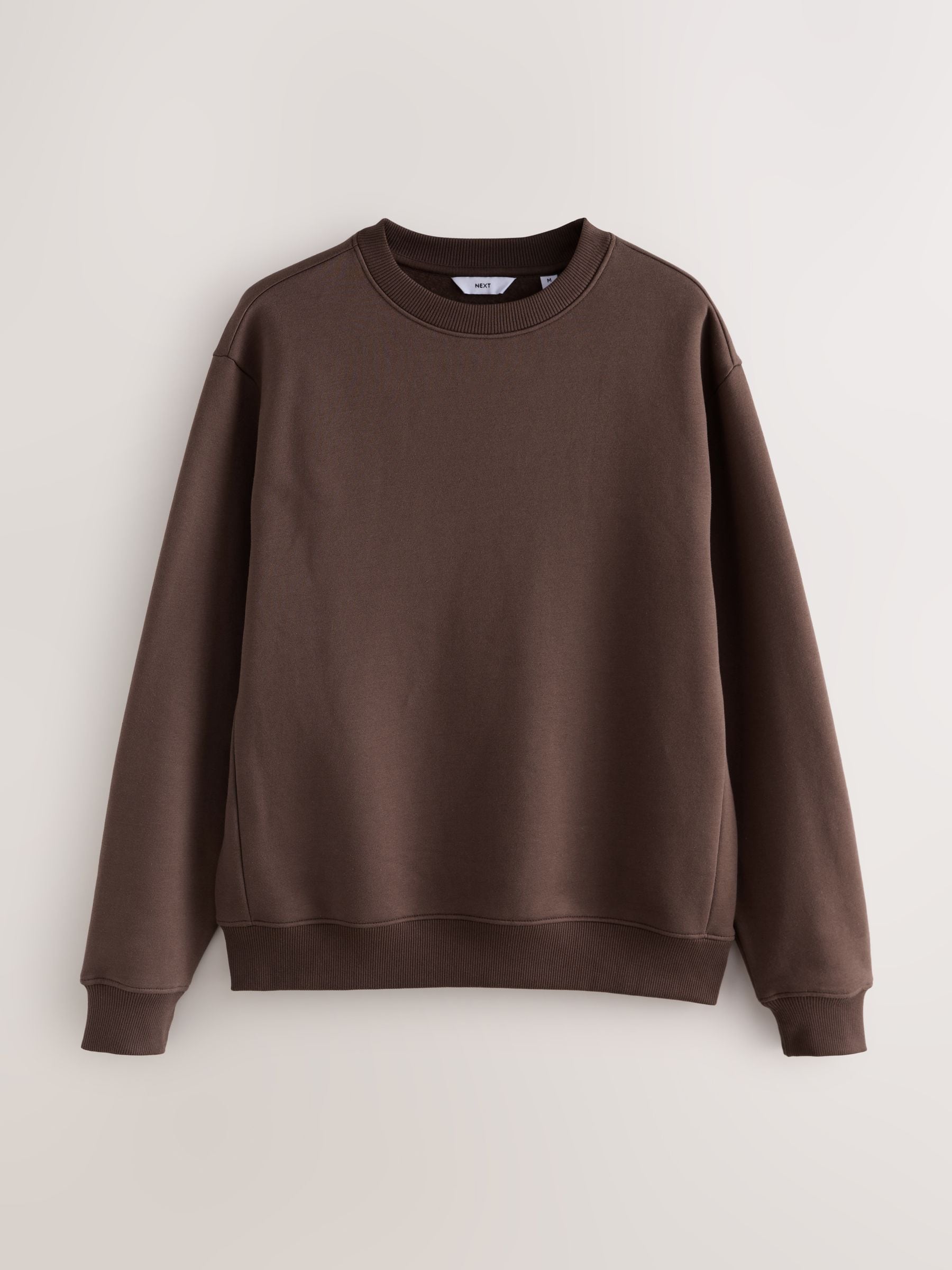 Zwart/chocoladebruin - Cotton Rich Jersey Crew Sweatshirts 2 Pack