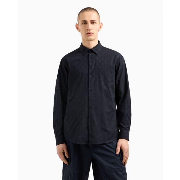 Armani Exchange para Homem Camisa de Manga Comprida Azul-marinho Xl