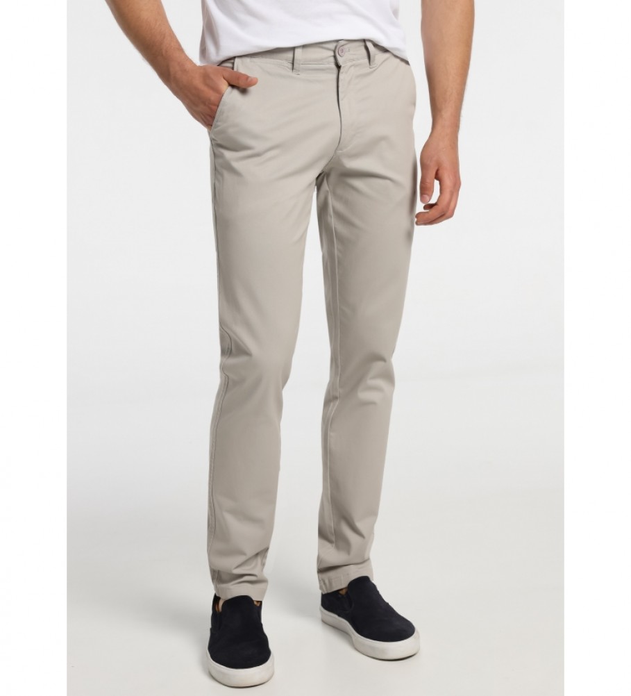 Calças chino Bendorff cinza claro com corte confortável.