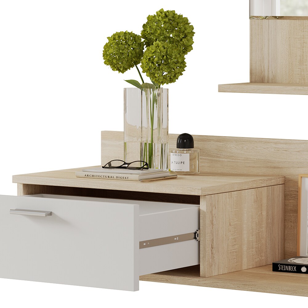 Vicco Flurgarderobe Ballin Eiche 98 x 140,5 cm, mit Spiegel, Wandgarderobe, Flur