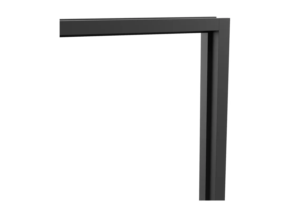 Bloc porte réversible à deux battants en aluminium et verre trempé - 2 x H204 x L93 cm - Noir - MASERU