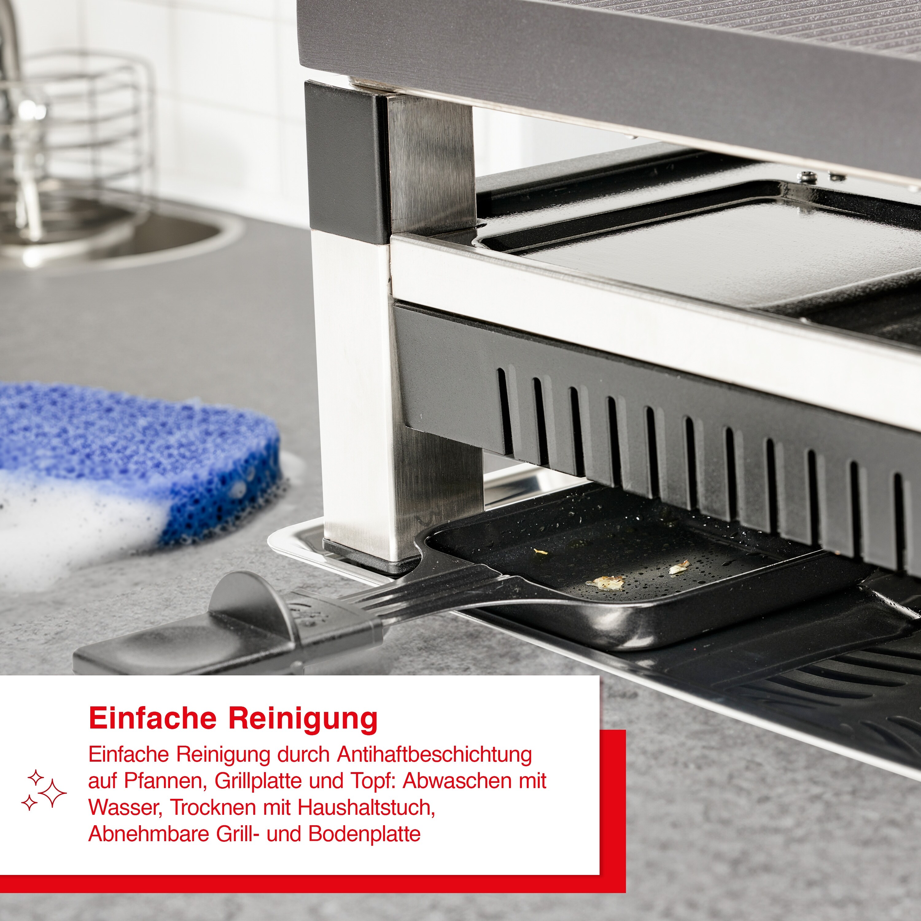 Solis Fondue und Raclette Grill 1200W 8 Personen Fonduetopf