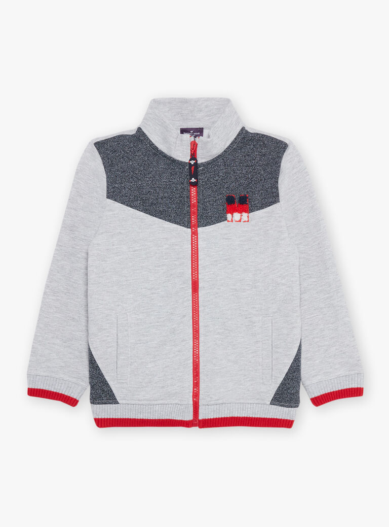 Haut de jogging gris souris à broderie M