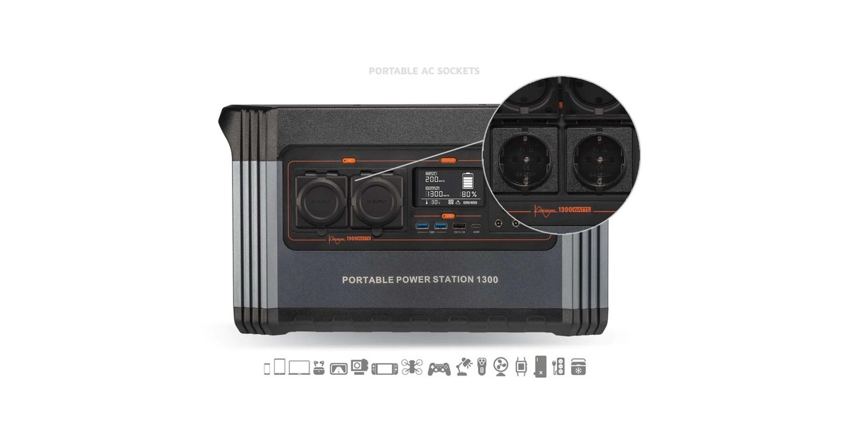 XtormXtreme Powerstation 1300W  (Zwart/oranje)