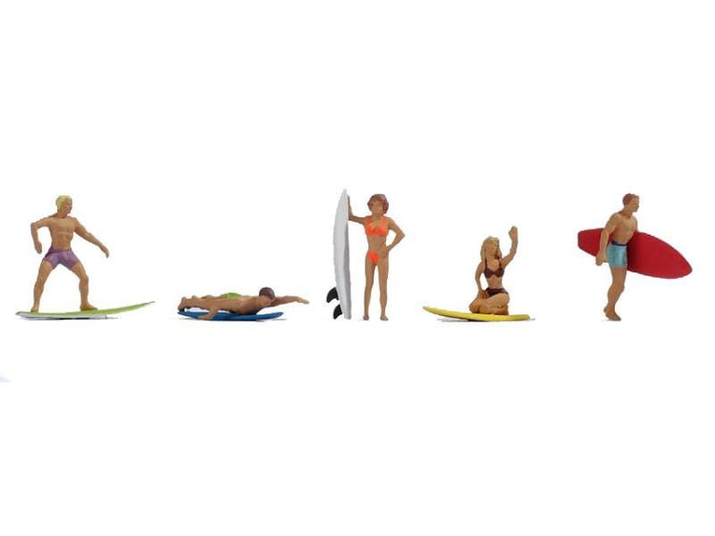 NOCH Figuren Surfer 5 Stück, H0 Surfer Figuren für H0 Modelleisenbahnen