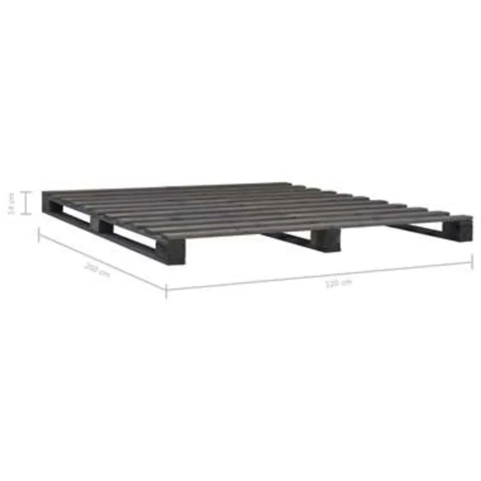 vidaXL - Bed frame pallet - Grijs - Massief grenenhout - 120x200 cm