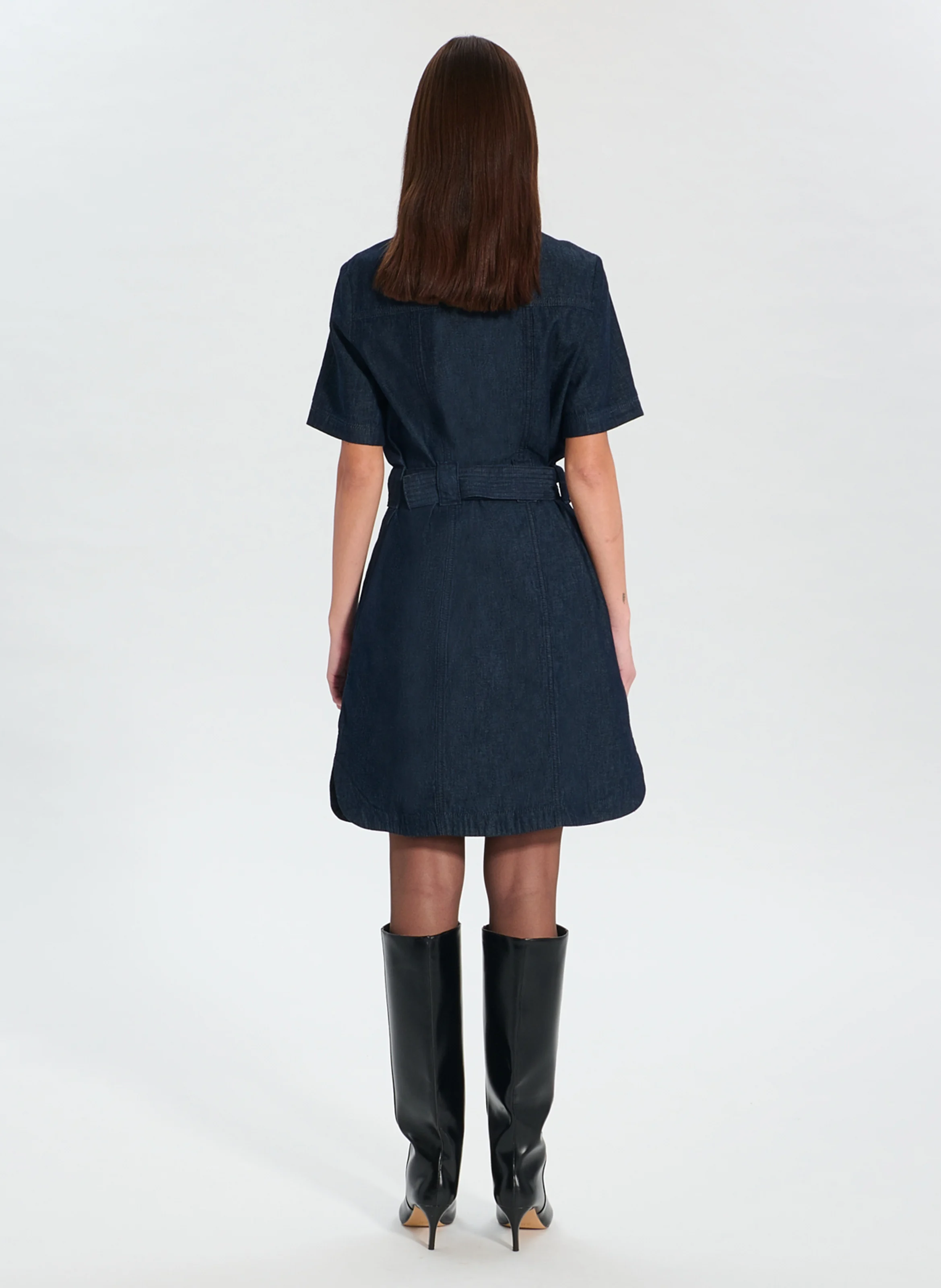 ROSIO - Robe courte en coton | Jean brut