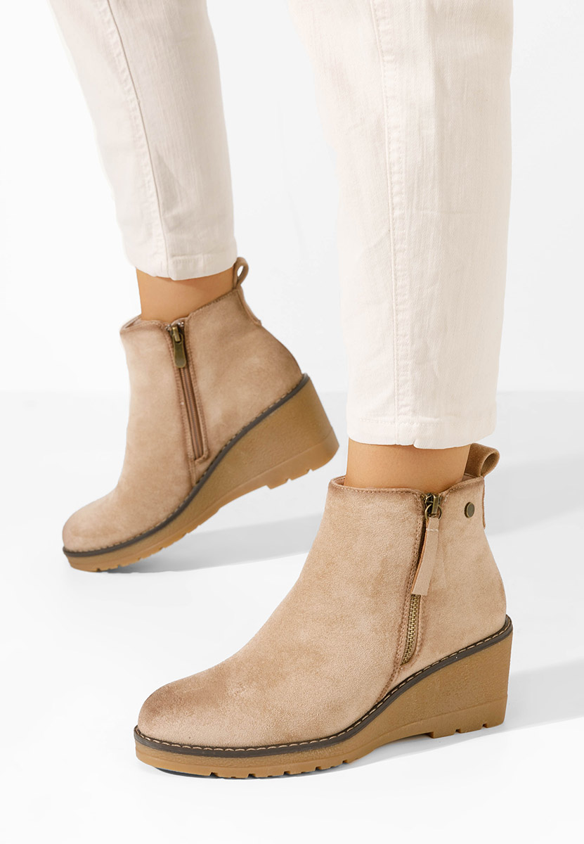 Bottines compensées beige Ellen