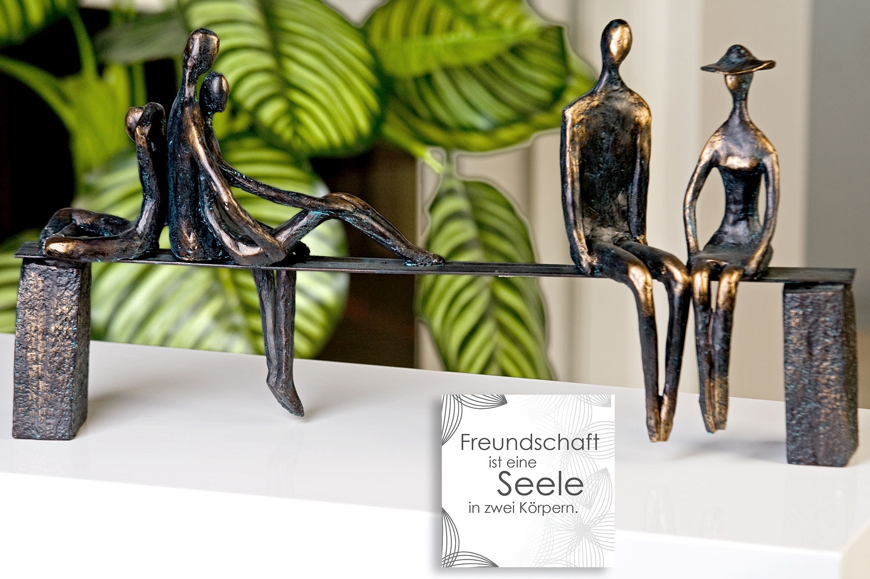 Casablanca by Gilde Dekofigur »Skulptur Leisure« Dekoobjekt, Höhe 23 cm, mit Spruchanhänger, Wohnzimmer