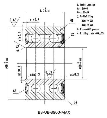 Roulement B3 - BLACKBEARING - 3800 2rs