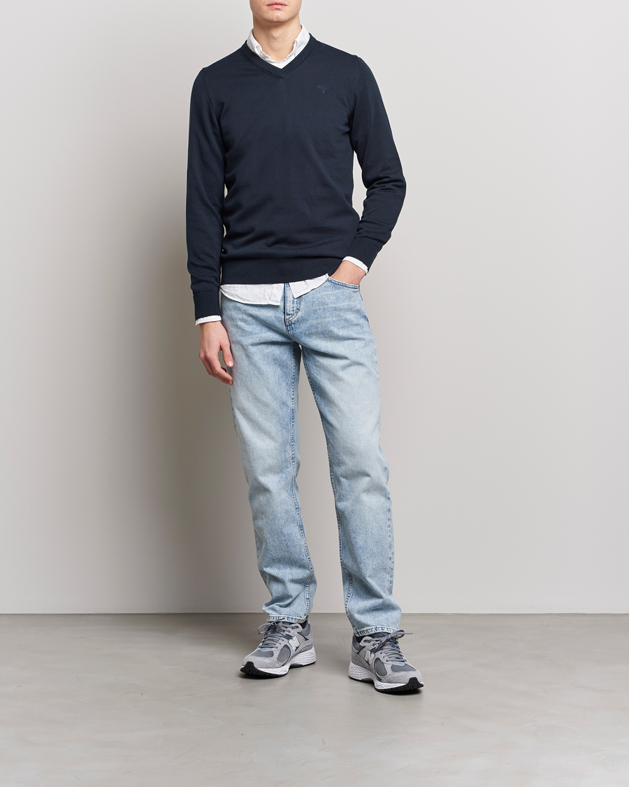Barbour Lifestyle Pima Cotton V-Neck Navy