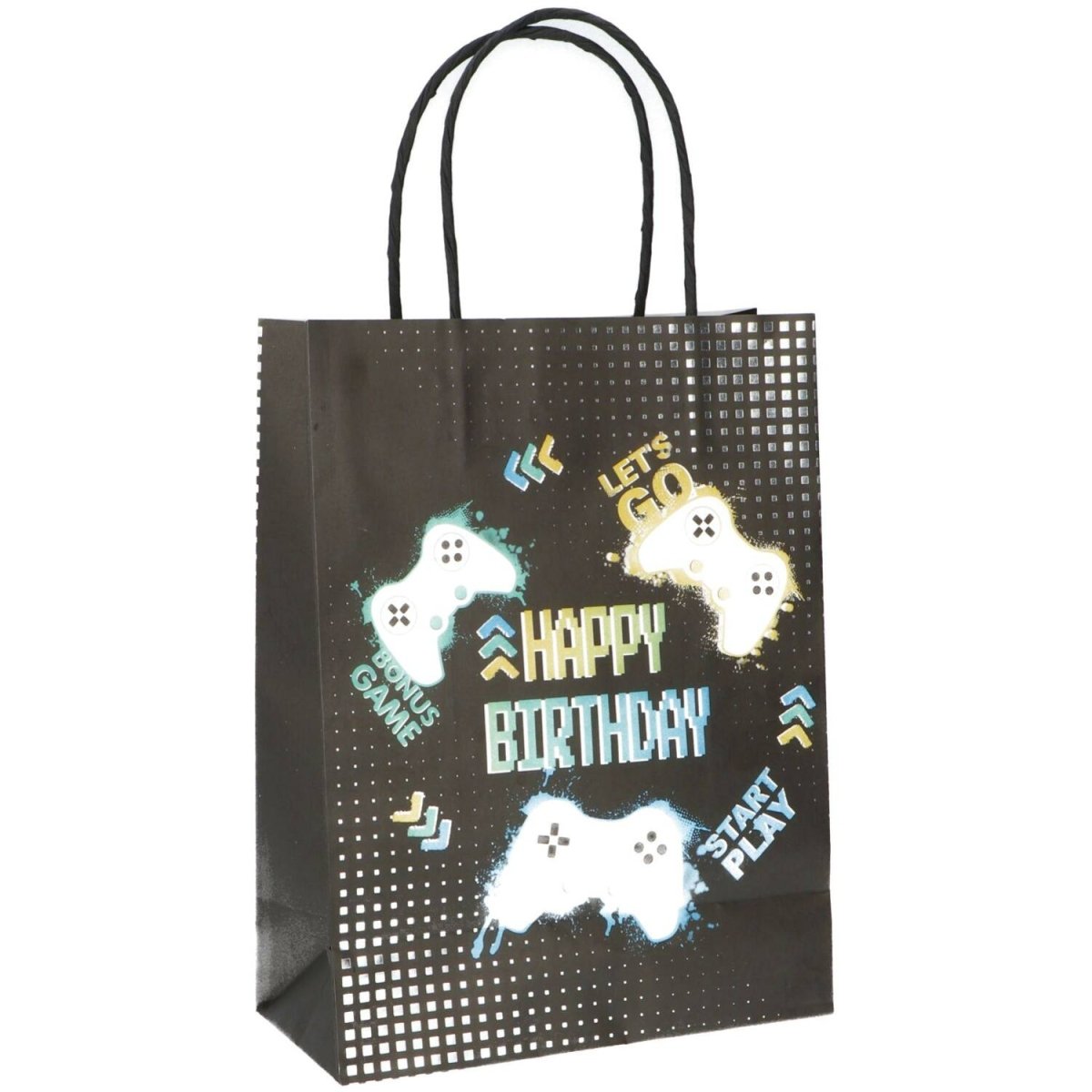 Gaming Party Cadeautasje Happy Birthday 27cm 6st