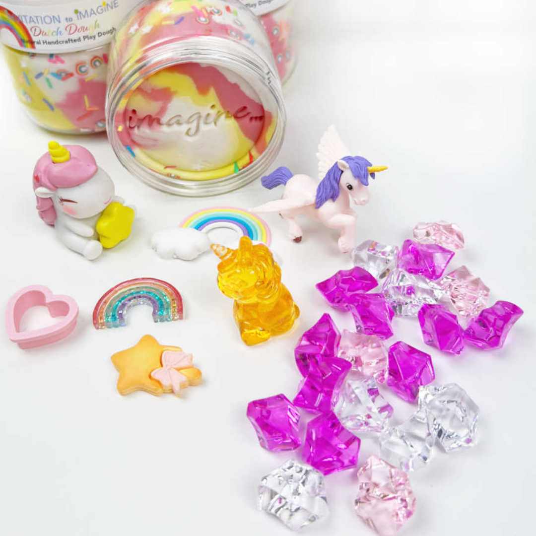 invitation to imagine speelklei play pot - rainbows