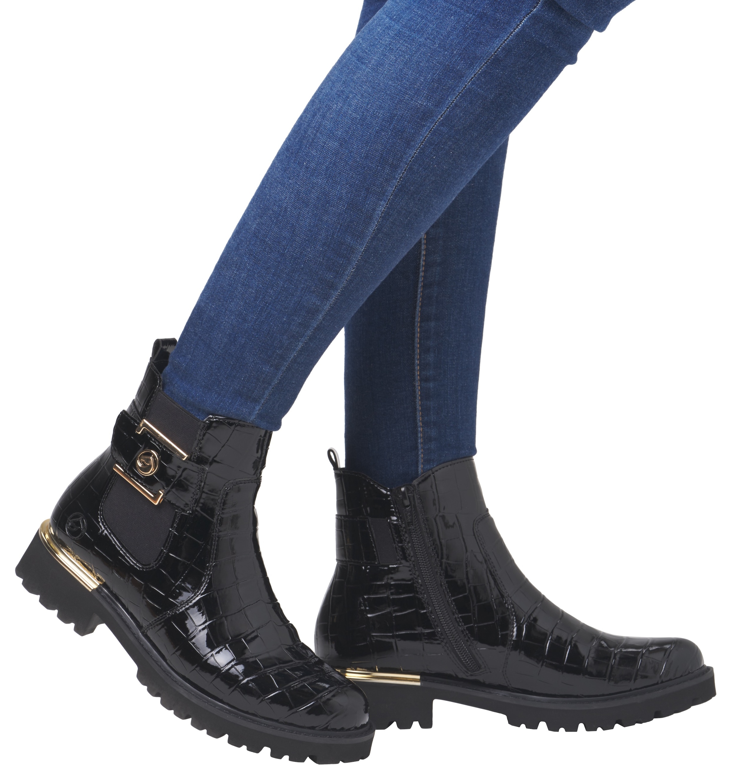 Remonte Chelseaboots  , Blockabsatz, Boots, Stiefelette mit praktischem Innen-Reissverschluss