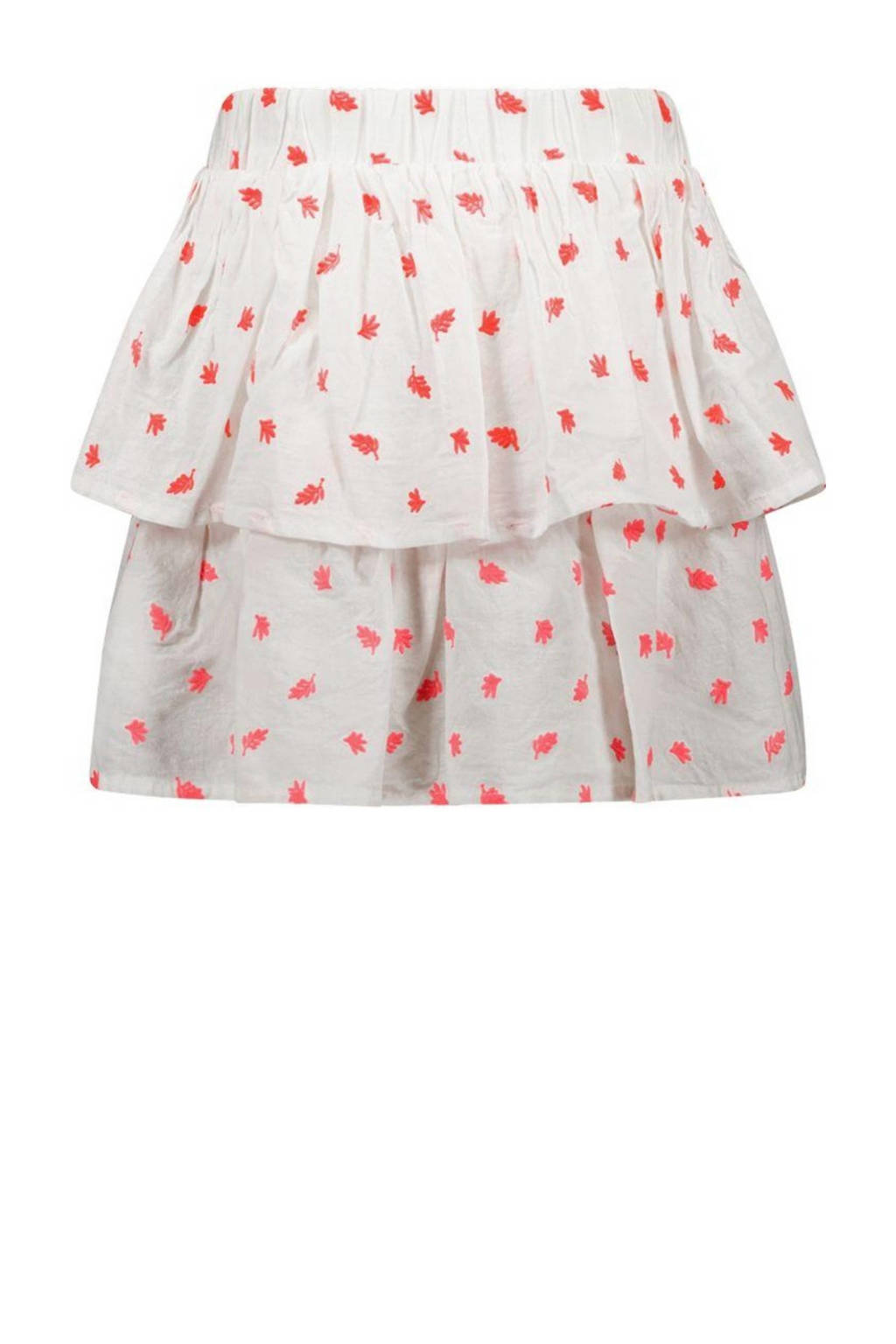 B.Nosy rok met all over print wit/fluor roze