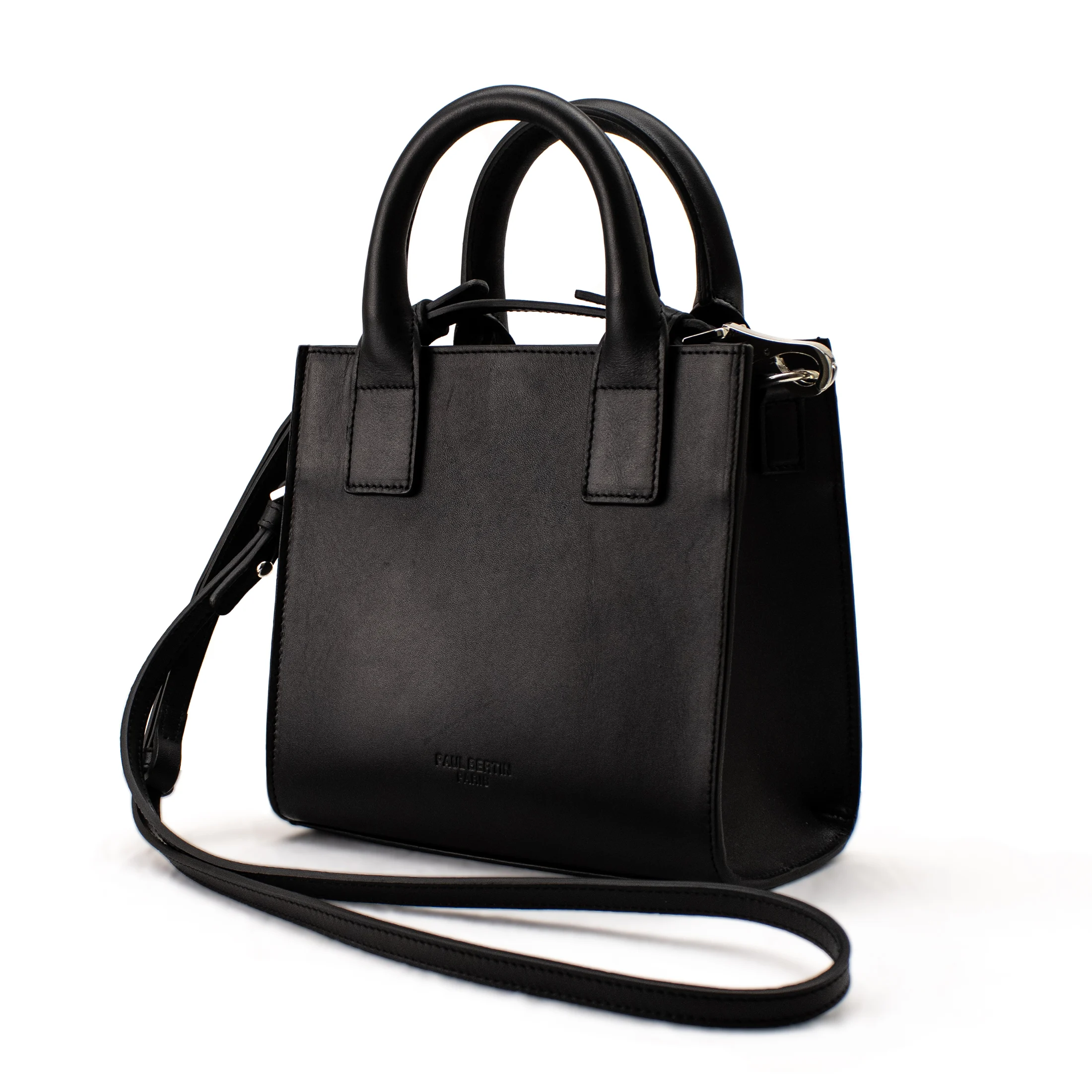 KUBE - Sac bandoulière en cuir lisse | Noir