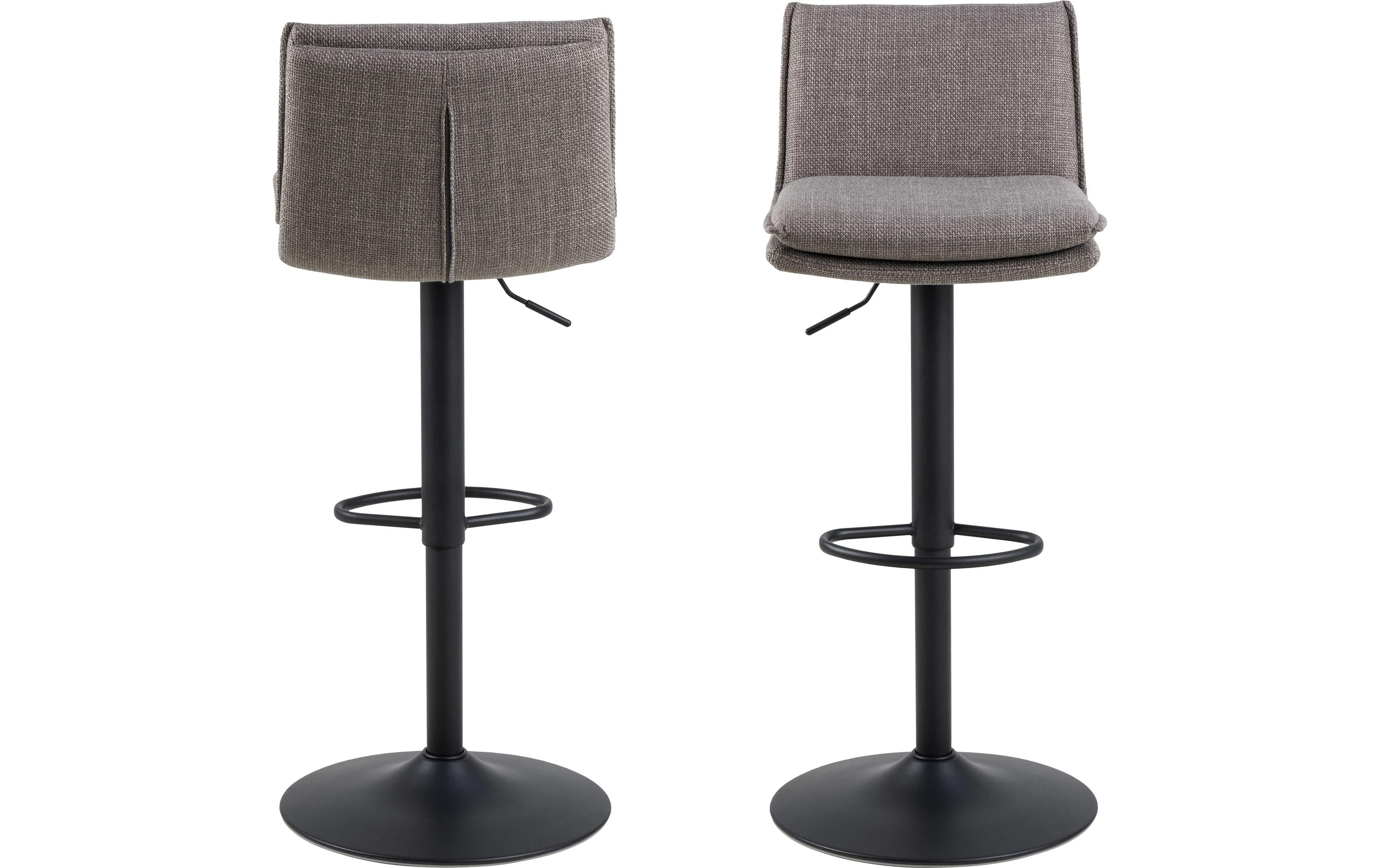 Barhocker Flynn, 2 Stück, 44 x 107 cm, Hellgrau/Braun<br>Klassische Barstühle mit modernem Touch