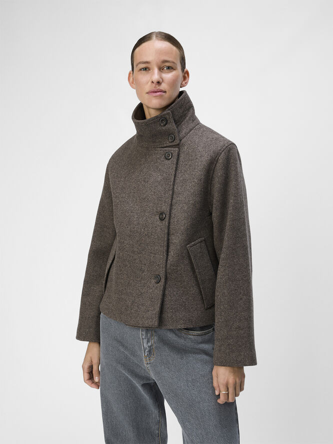 Object OBJRIKI RE SHORT JACKET NOOS Morel/melange