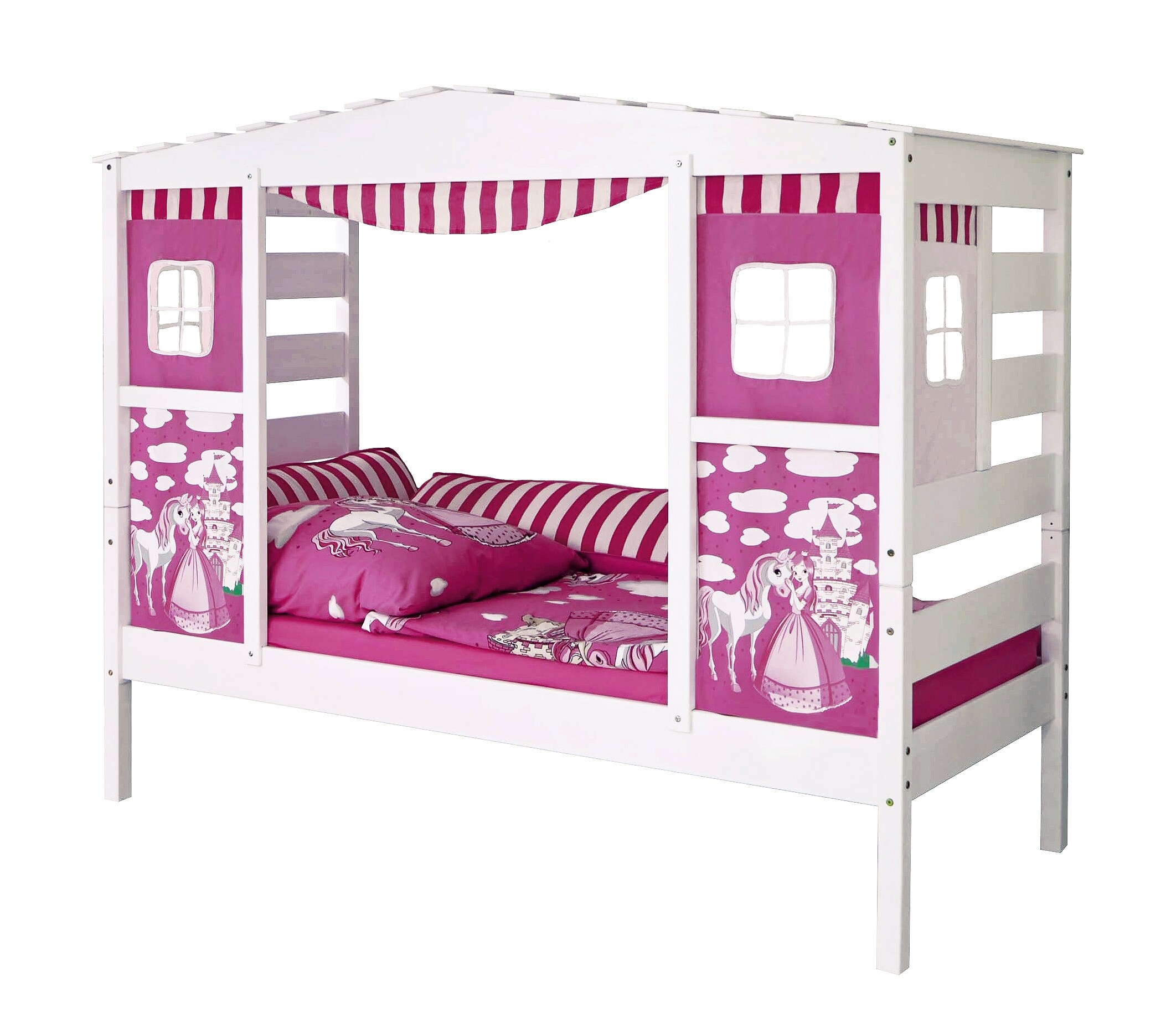 TiCAA Hausbett mit Bettkasten 