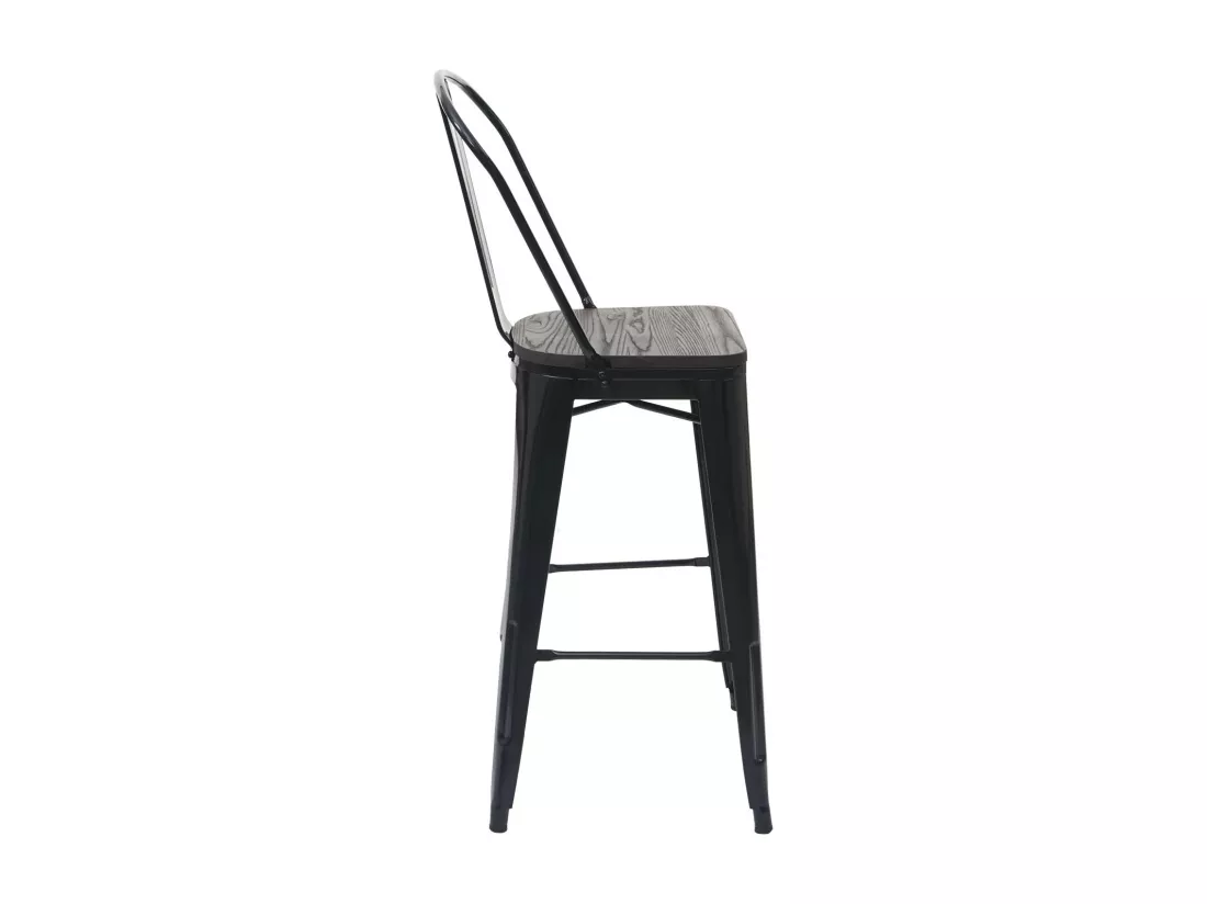 Set de table haute MCW-A73 métal (3 pièces), noir