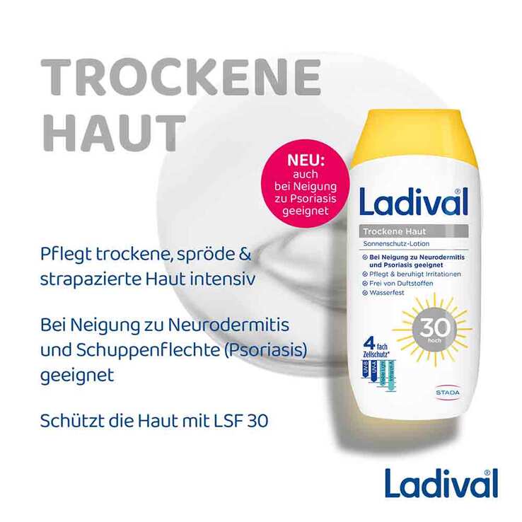 Ladival trockene Haut Sonnenschutz-Lotion LSF 30, 200 ml