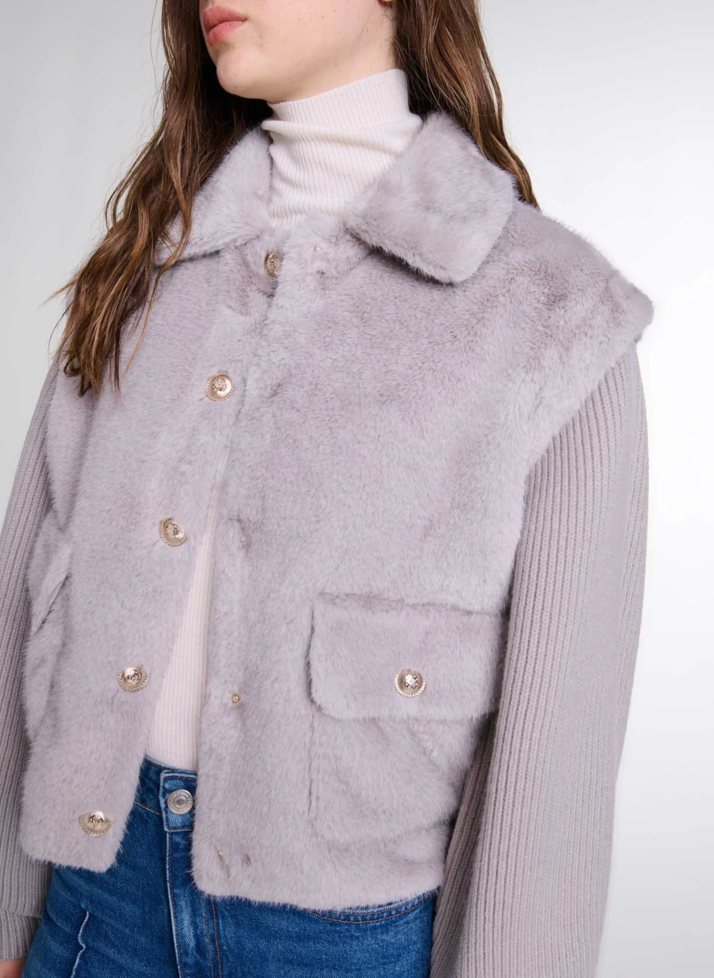 Veste droite col classique| Gris