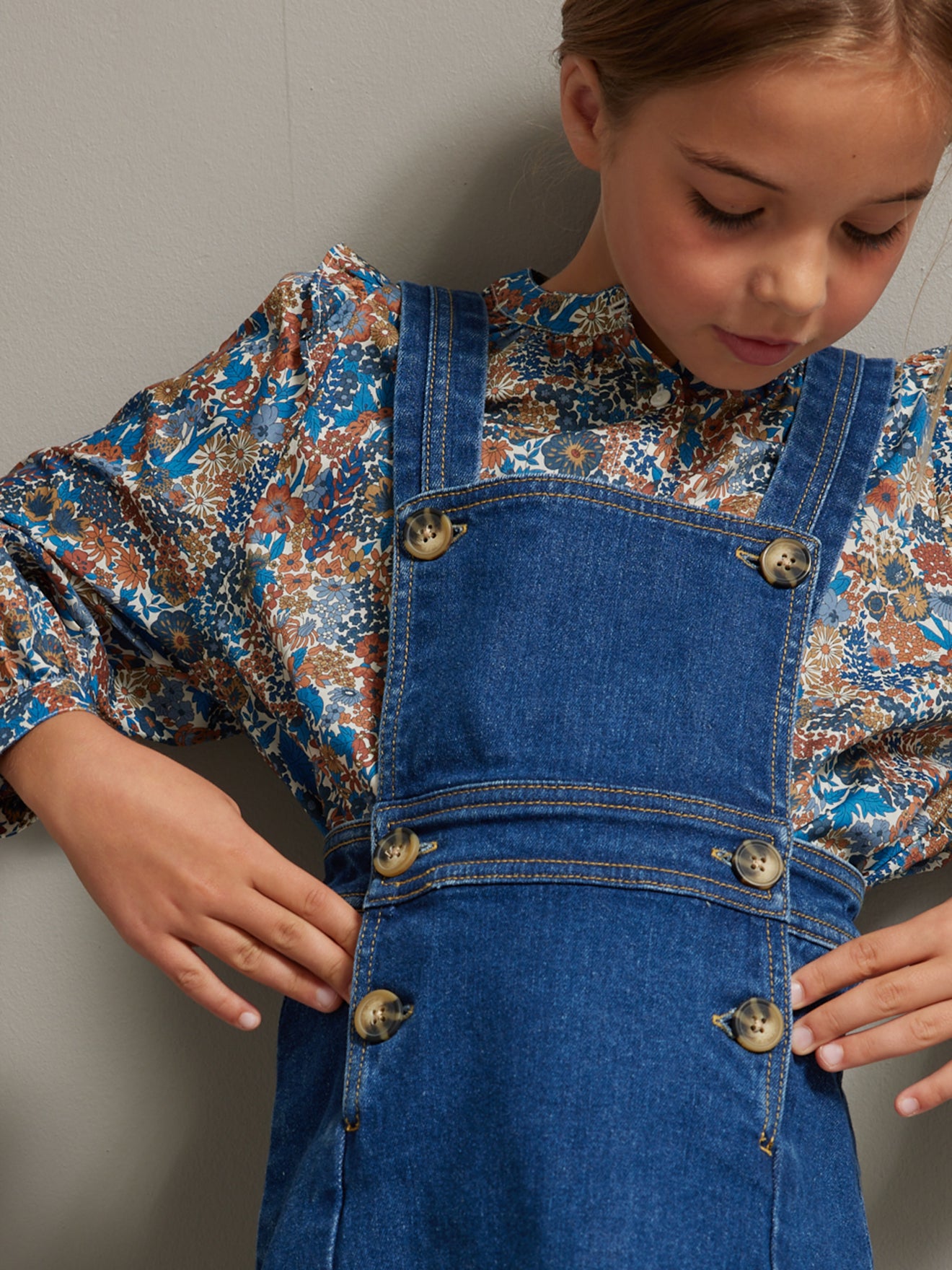 Robe-salopette Fille en denim