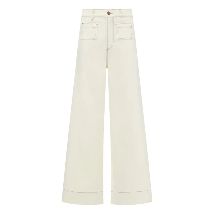 Alma Deia Jean Flare Coton Bio | Blanc cassé