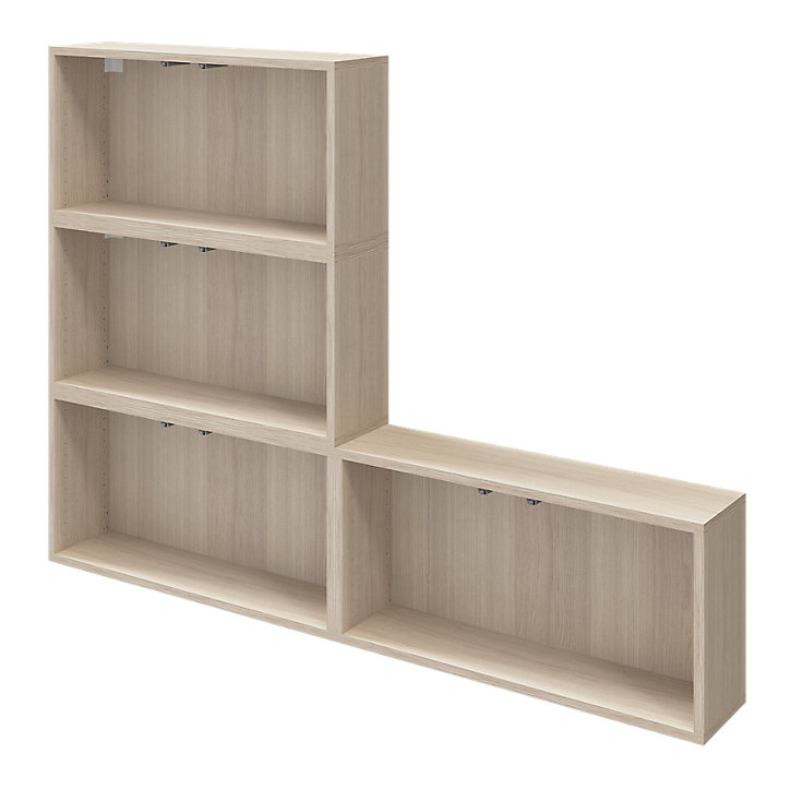 Ensemble d’armoires effet chêne portes battantes faible profondeur GoodHome Atomia H. 112,5 x L. 150 x P. 22 cm