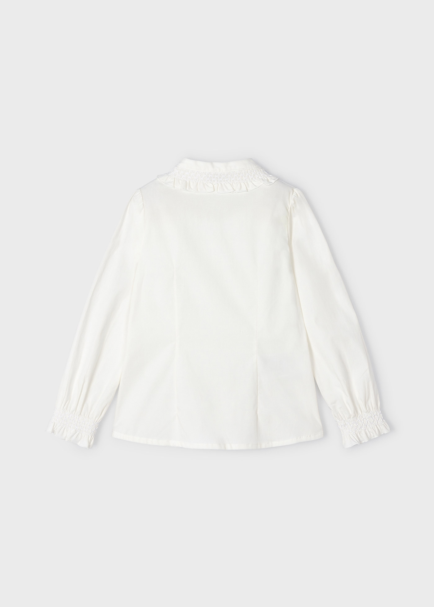 Blusa de malha com detalhes franzidos para menina