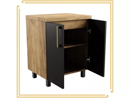Armoire de salle de bain sur pied de 60 cm pour lavabo sur plan en chêne Craft