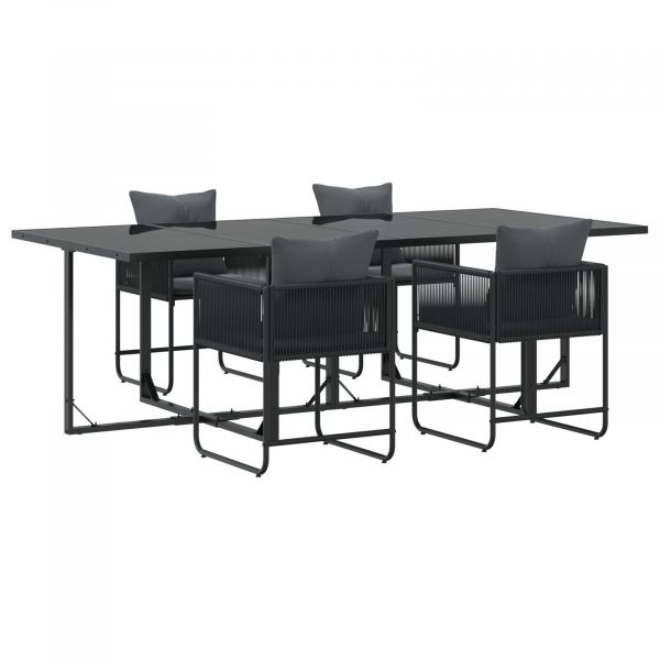 Conjunto de Mesa de Jantar vidaXL Conjunto de 5 Cinza Escuro - 2111240211