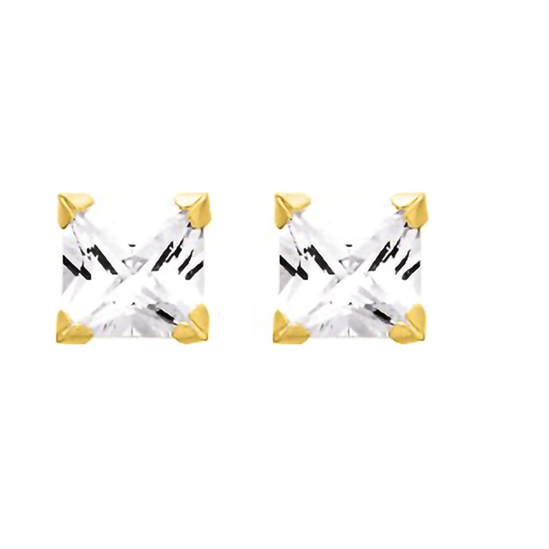 Boucles d'oreilles femme - Oxyde de zirconium - Or 9 Carats