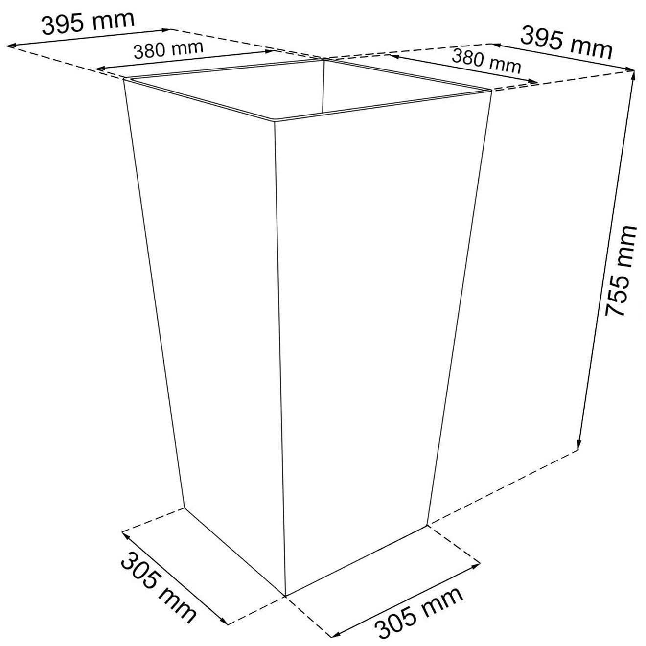 Prosperplast Pot 91.5L anthracite - 40x40x75  cm