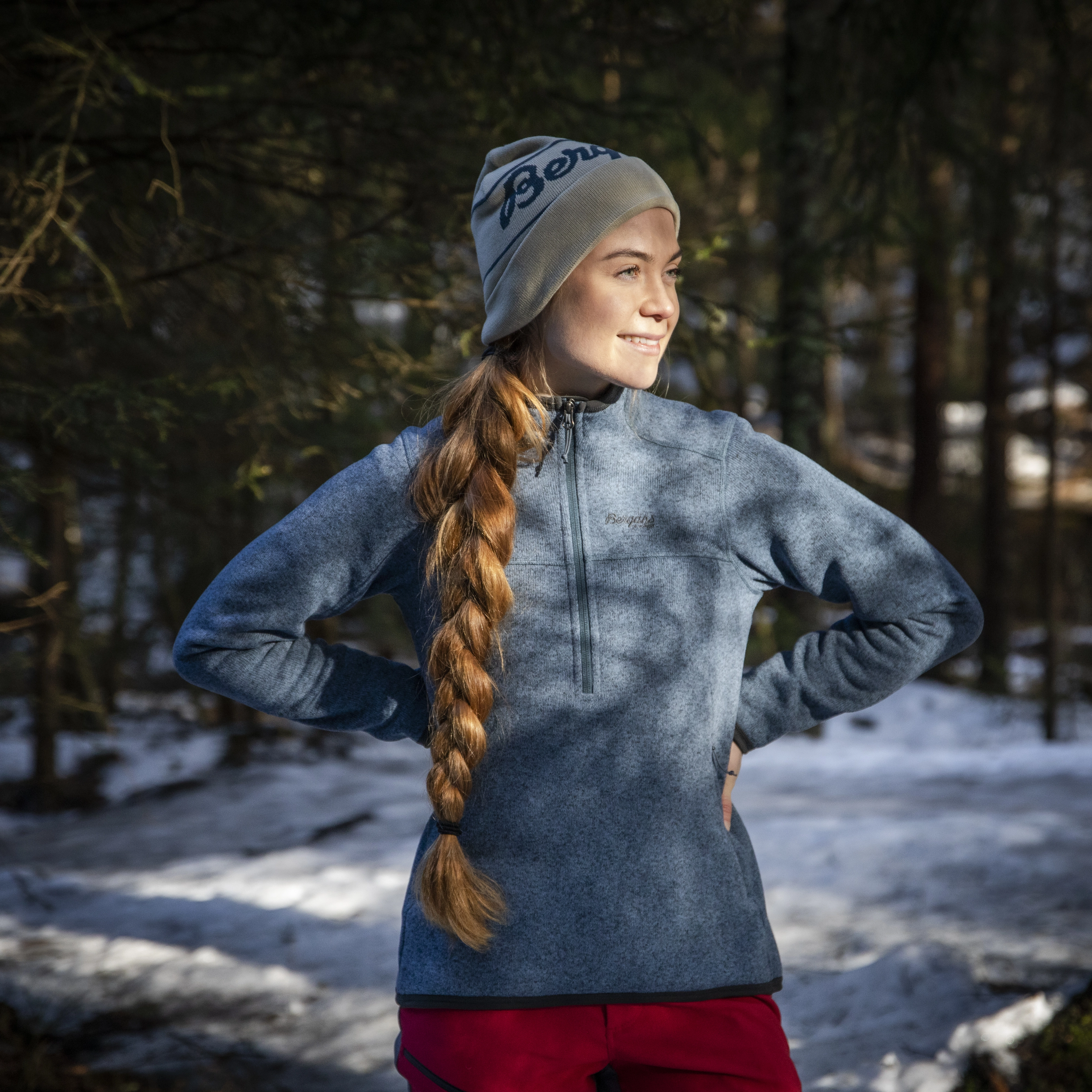 Kamphaug Knitted W Half Zip Orion Blue