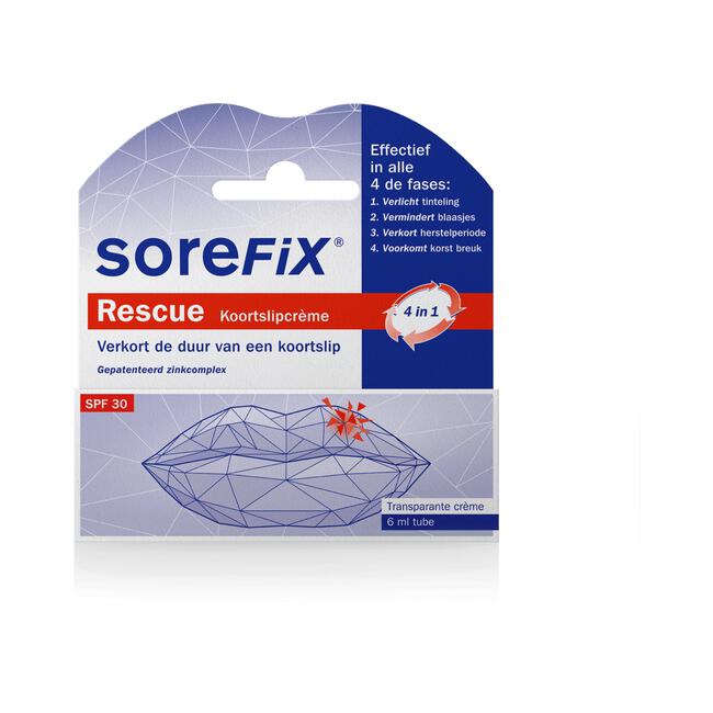 SoreFix Rescue Op Zink Gebaseerde Koortslipcrème 6 ML