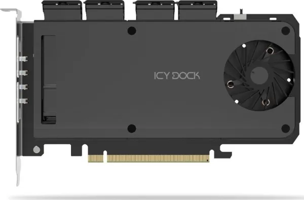 Icy Dock Adapter 4 x M.2 NVMe SSD Mobile Rack Adapter Card f (MB204MP-1B)