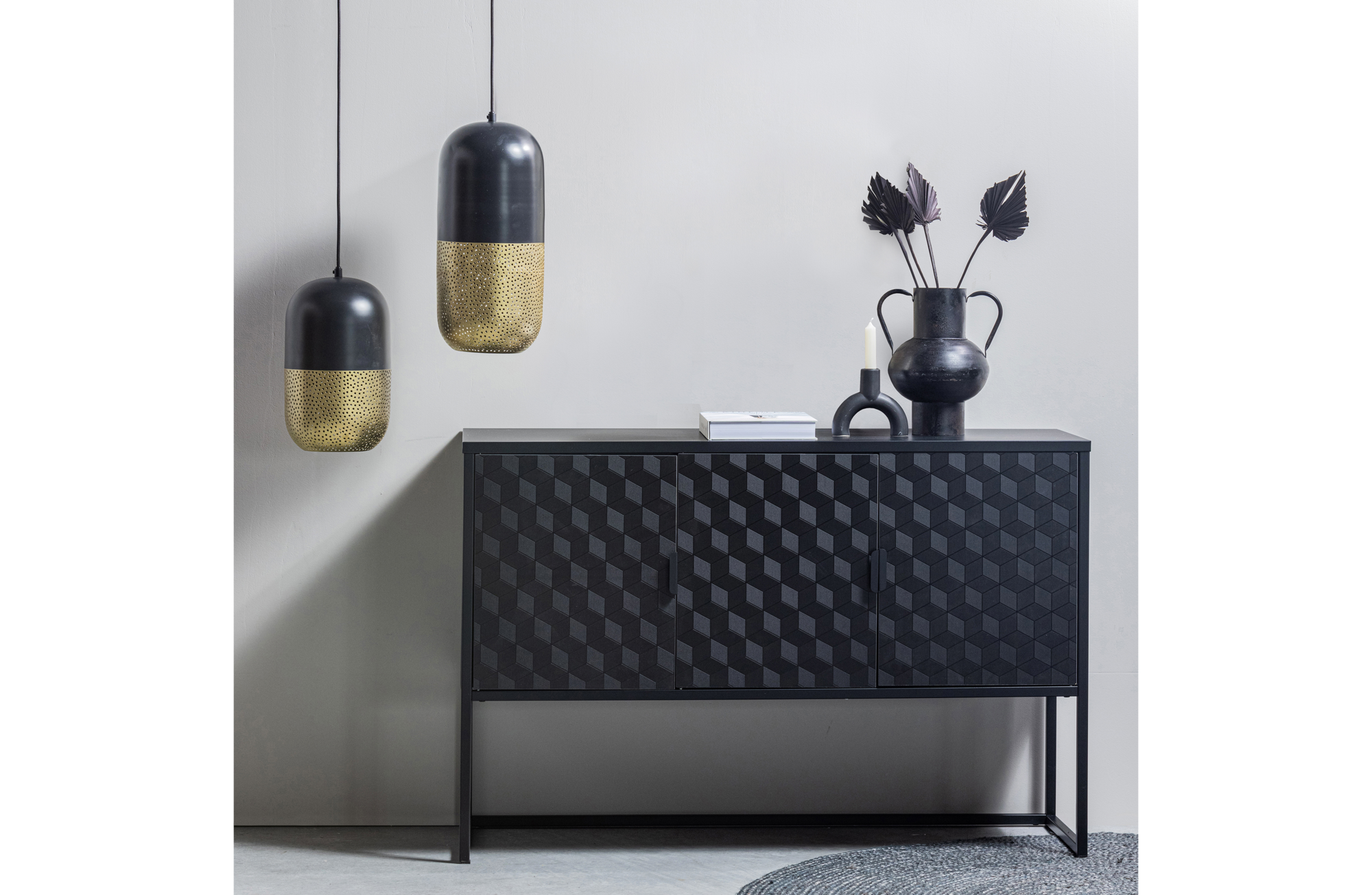 Hanglamp Tirsa 46 cm - Zwart