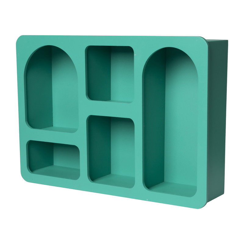 Wandkastje Zaha organic - MDF - groen - 28x40x9 cm