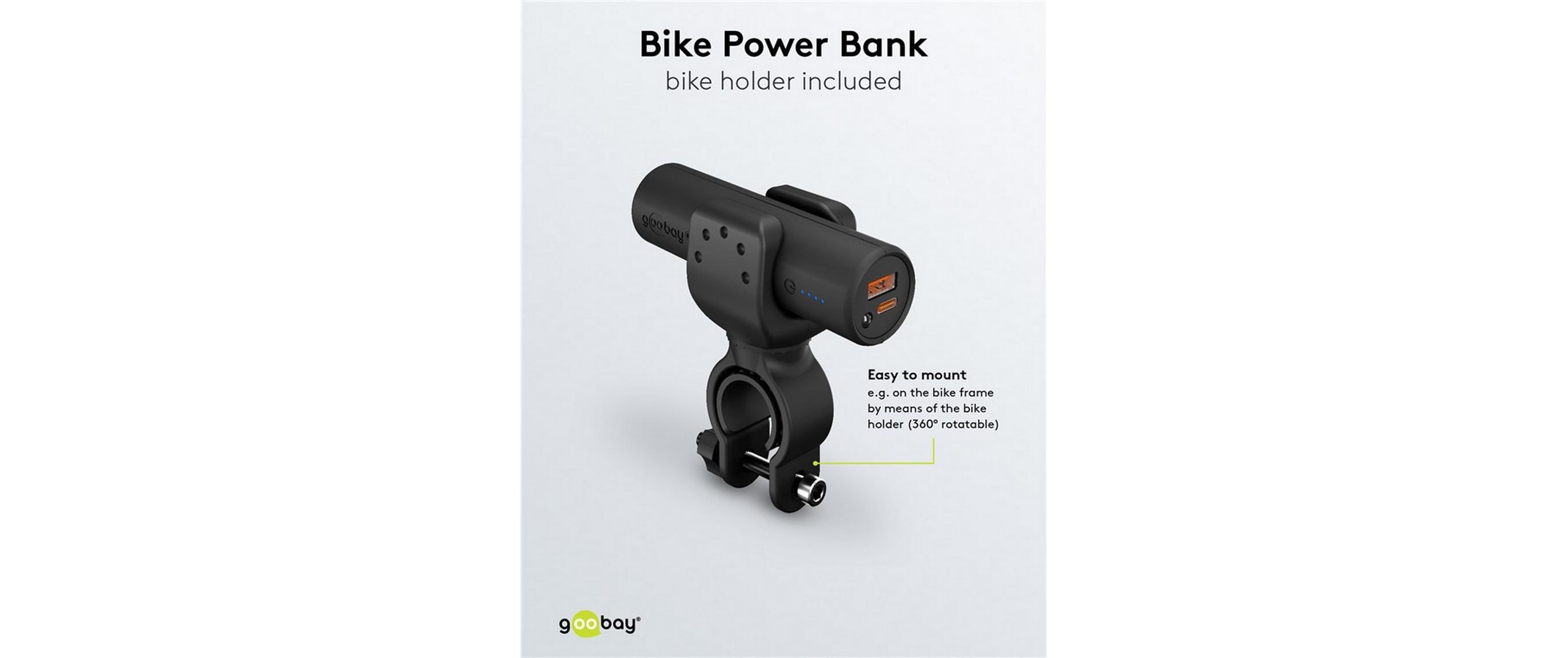 Powerbank Bike 5000 mAhBike-Powerbank inkl. Fahrradhalterung