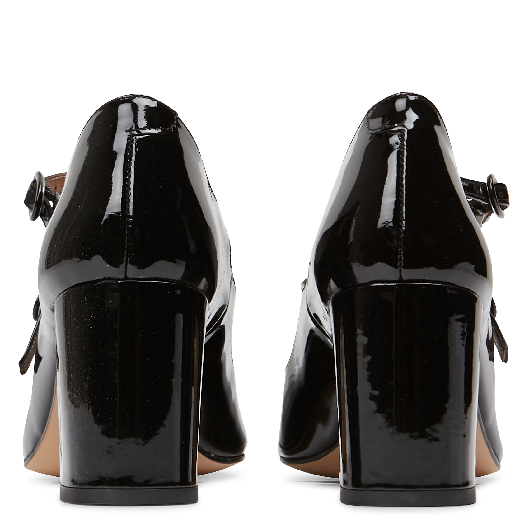 APPOLONIE - Sandales hautes en cuir vernis| Noir