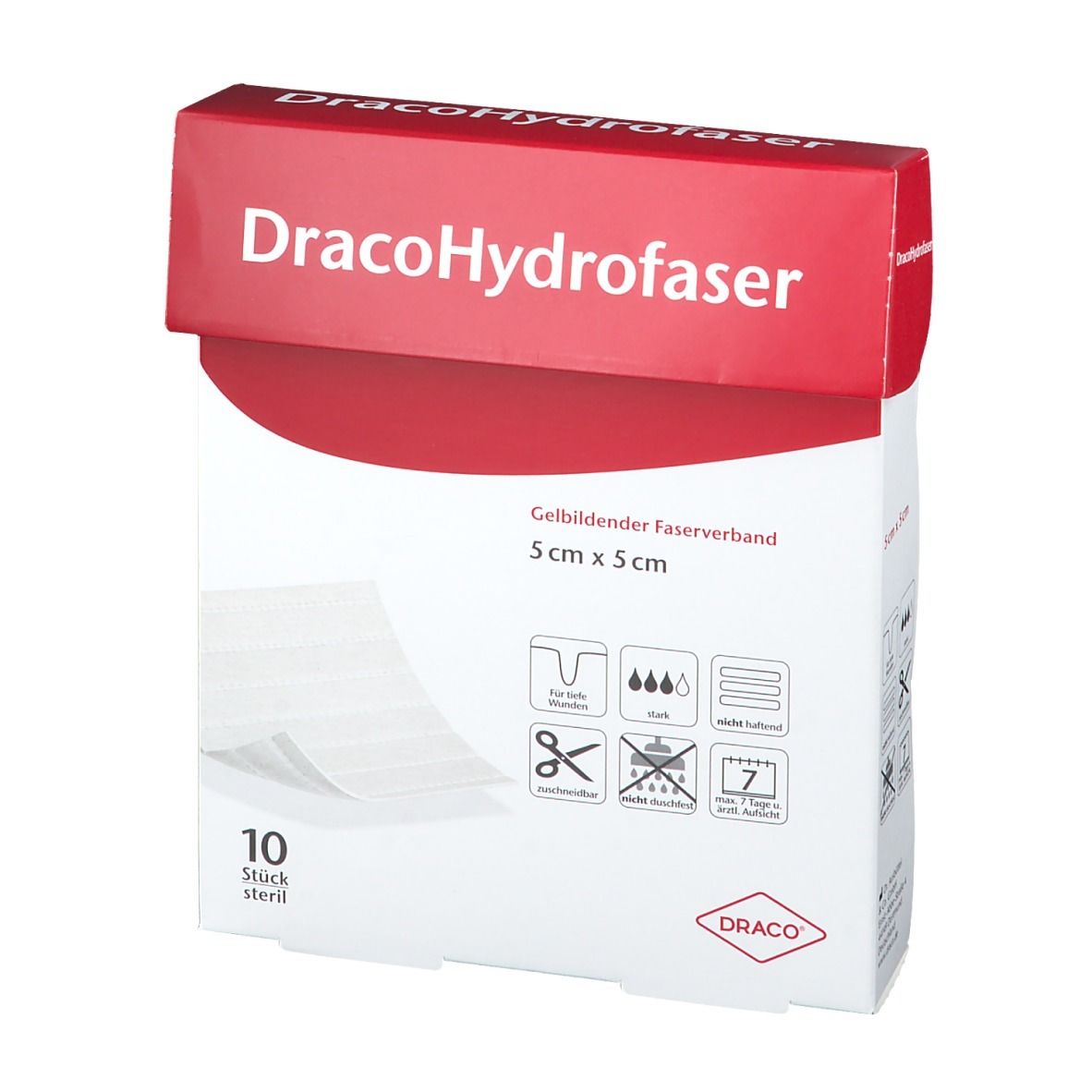 DracoHydrofaser Gelbildender Faserverband 5 x 5cm