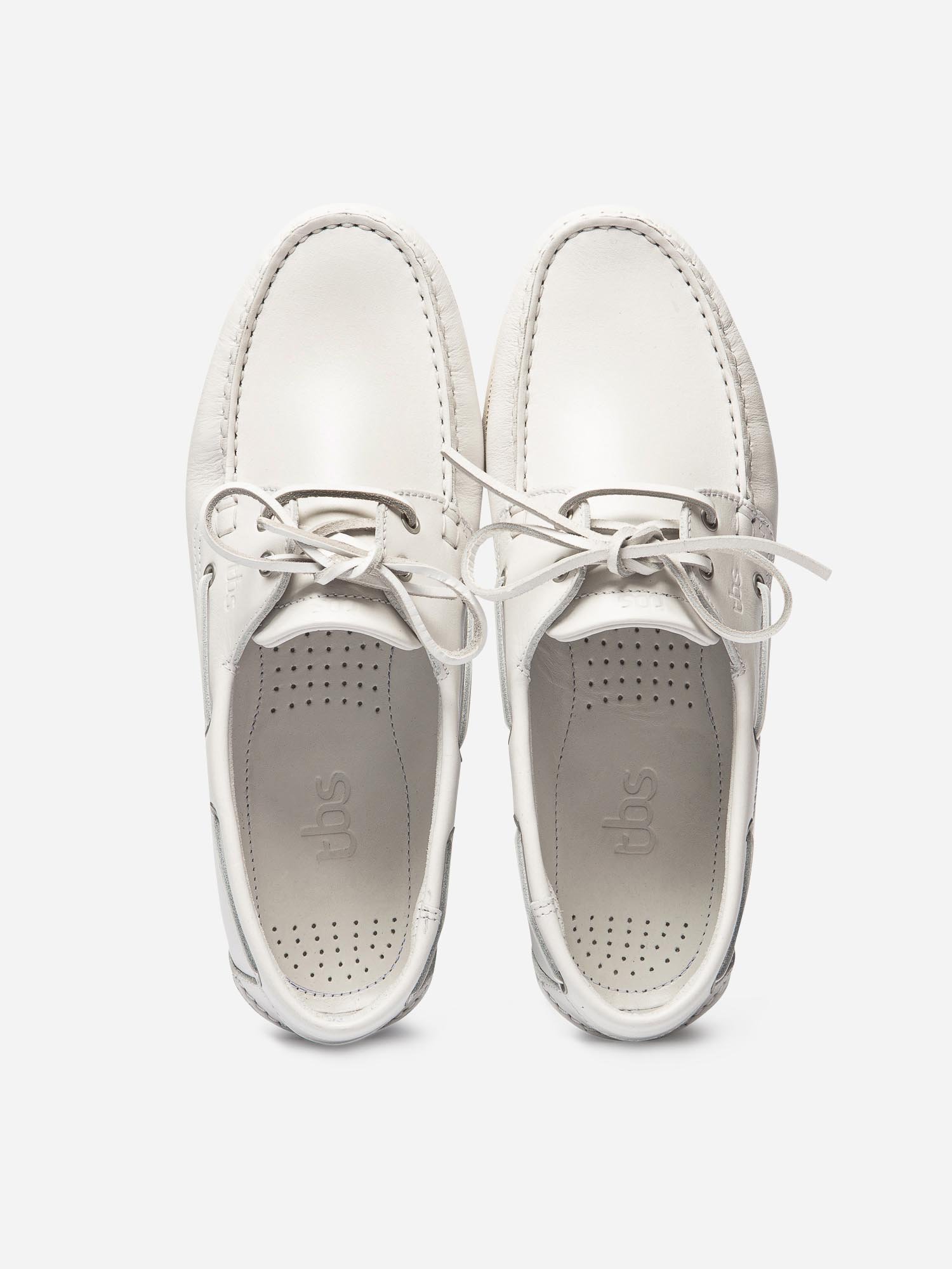 Chaussures Bateau Homme Semelle Grip Cuir Blanc