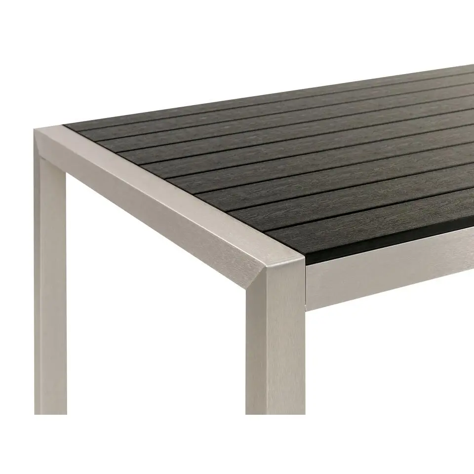 VERNIO - Tuintafel - Zwart/Zilver - 90 x 180 cm - Aluminium
