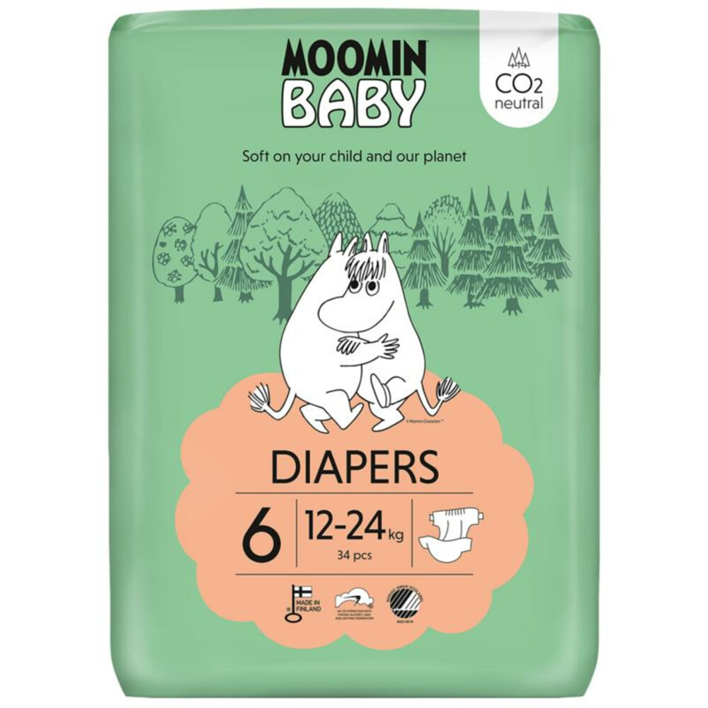 Moomin Ecologische Luiers Maat 6 Junior34 stuks