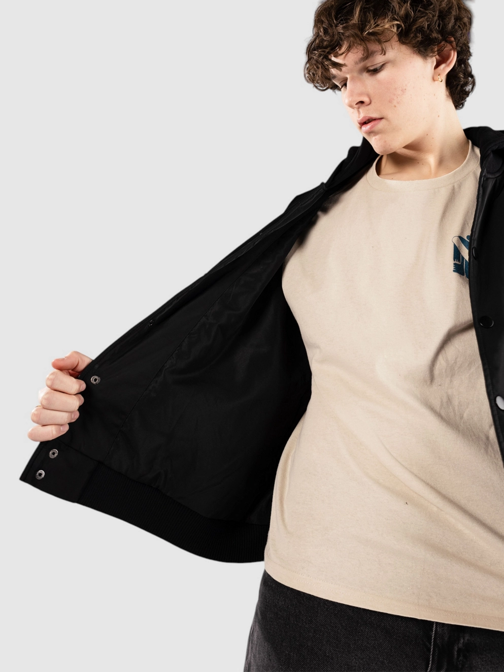 Ninth Hall Varsity Bomber Jacket black