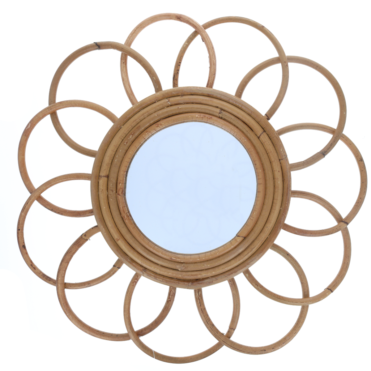 Miroir marguerite rotin Atelier jasmin