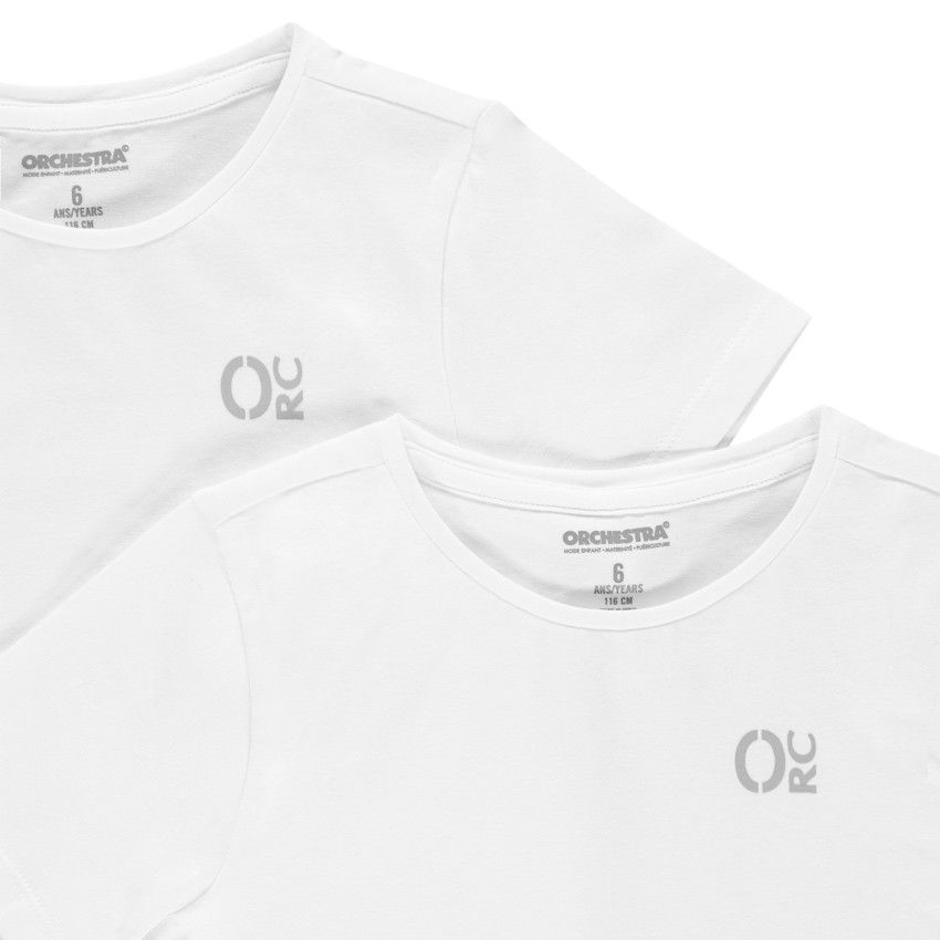 Lot de 2 maillots de corsp à logo printé - Blanc