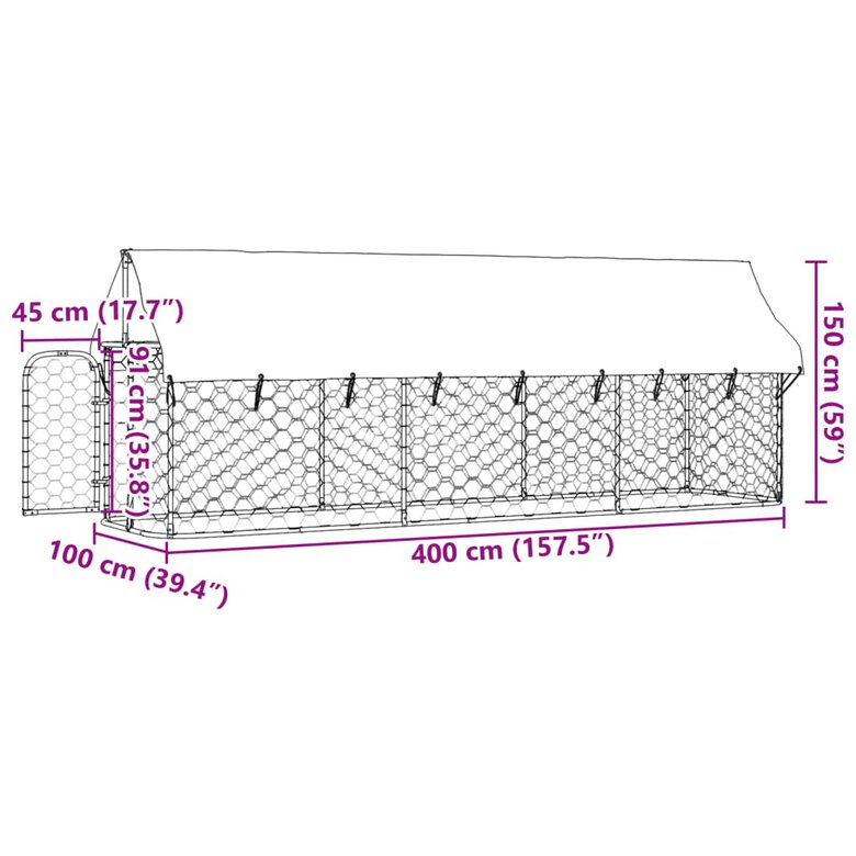 Canil de exterior vidaXL Silver