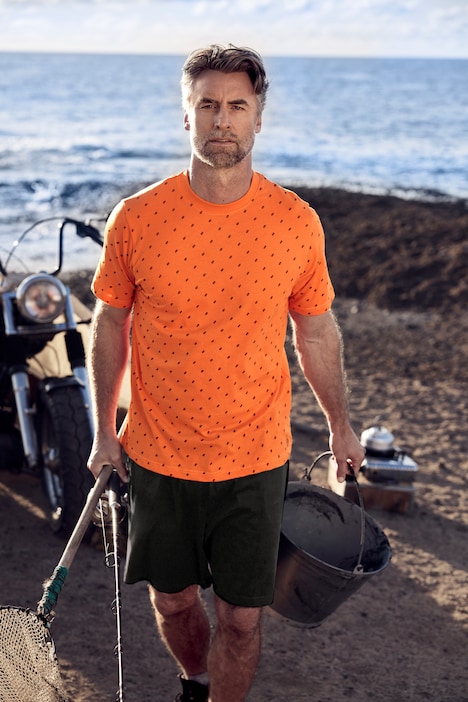 Schlafanzug-Shirt, Halbarm, Minimal Print, Rundhals
